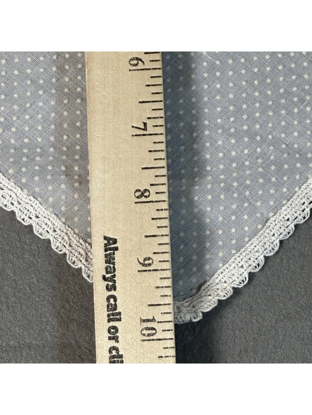 Vintage White Sheer Polka Dot Lace Trim Triangle Scarf